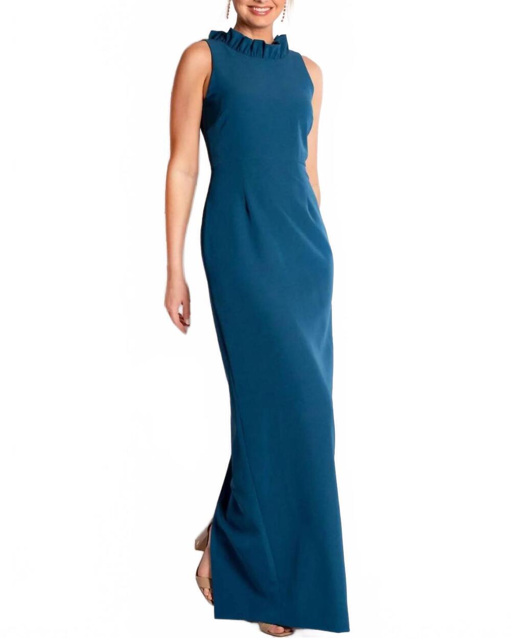 NEW CAMILYN BETH alexandria sheath gown in teal